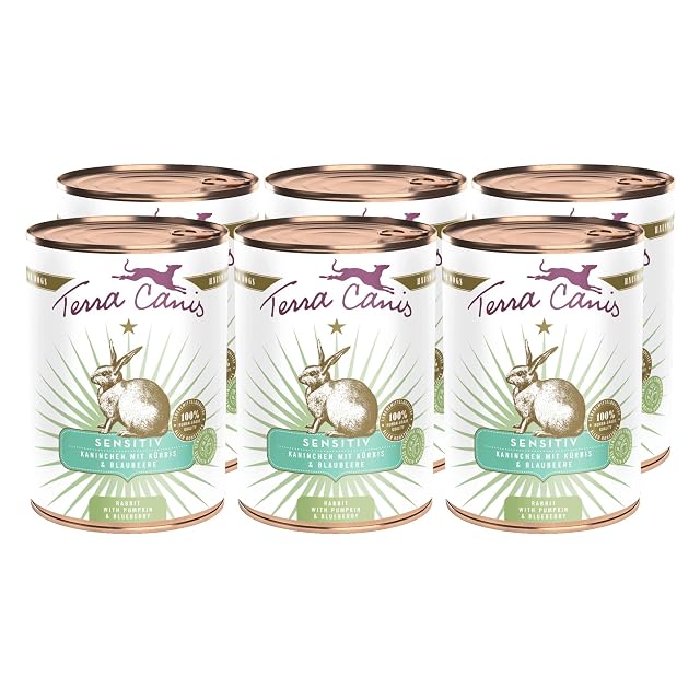 Terra Canis Conejo con Calabaza, Comida Sensitive para Perros, 6x400g