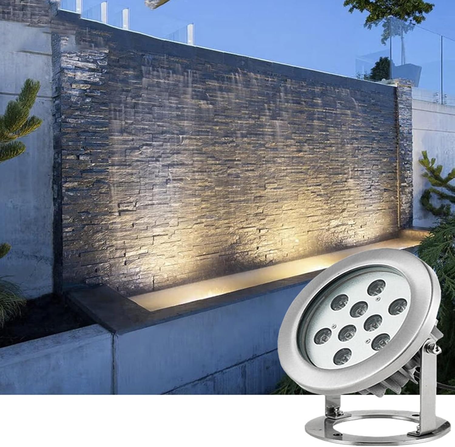 Underwater Pond Lights Stainless Steel Landscape Lights Fountain Lights (White