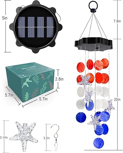 Vista 41 de Toodour Campanillas de viento solares para exteriores, luces colgantes de Pascua pastel con 2 modos, luces de conchas de luz regalos para mamá