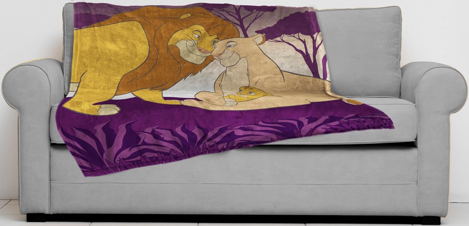 Jay Franco Kids Plush Throw Blanket – Soft & Comfy 50x70 Inches Throw for Couch or Bed – Cozy Home Décor for Living Room & Bedroom, Purple - Lion King - Image 6