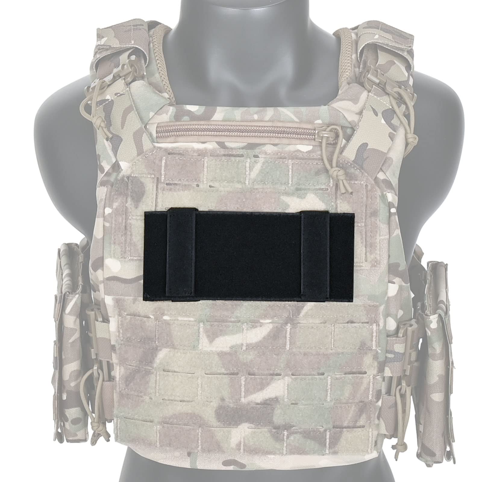 2Pack Molle Patch Panel Badge Pad Morale Patches Hook&Loop ID Tag Plank Adapter Panel for DIY Patch Badge 7''x3.4'