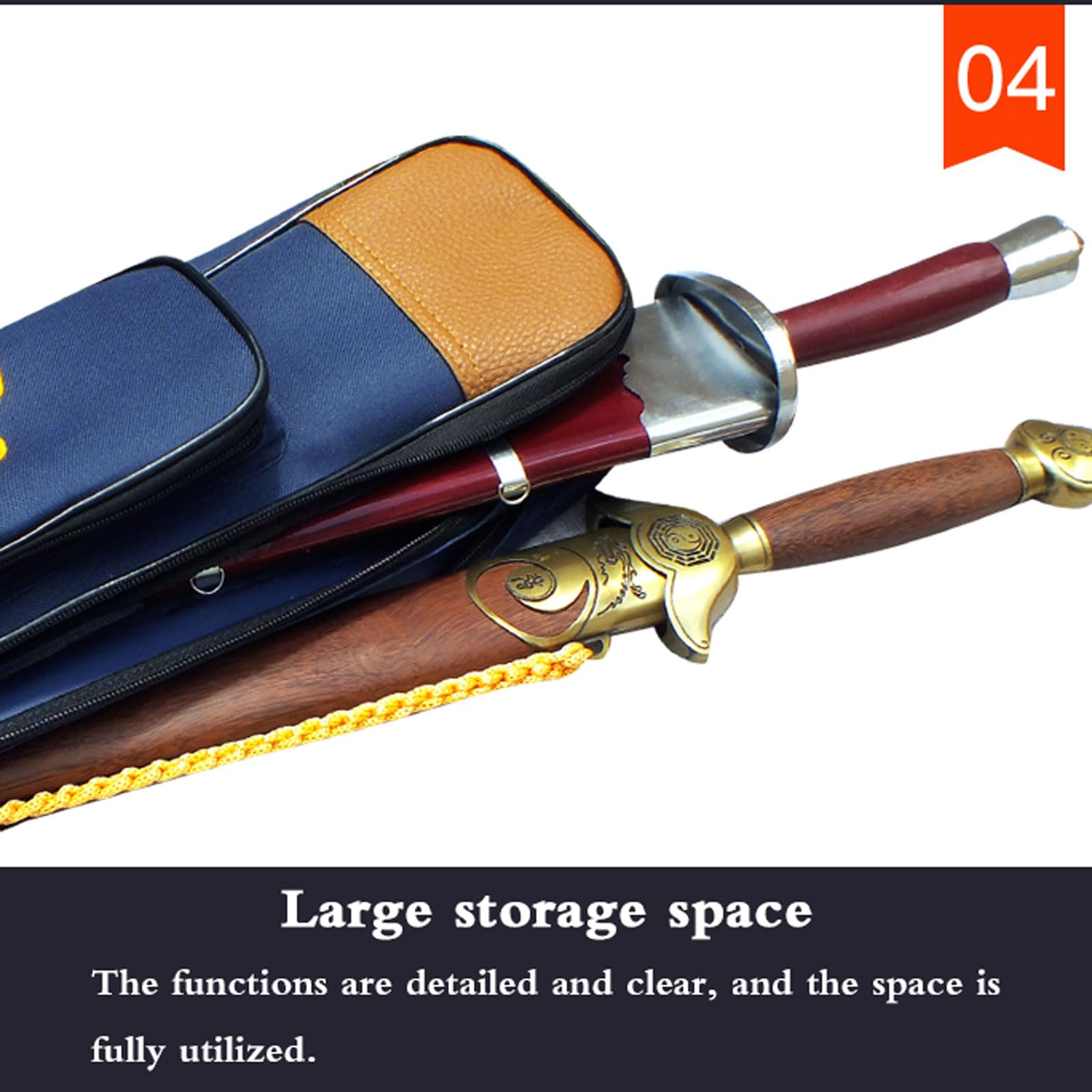 Borsa Per Spada Tai Chi Chaoyilian - Regolabile, Resistente - Per Spade Cinesi Fino A 130 Cm - Foto 9