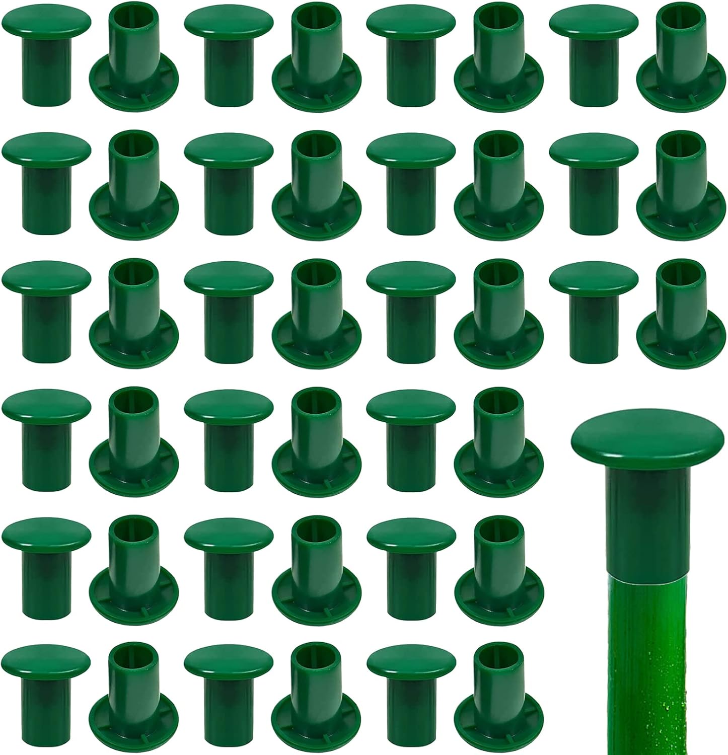 48 Pieces Cane Caps Bamboo Safety Round Garden Cane Topper Protectors