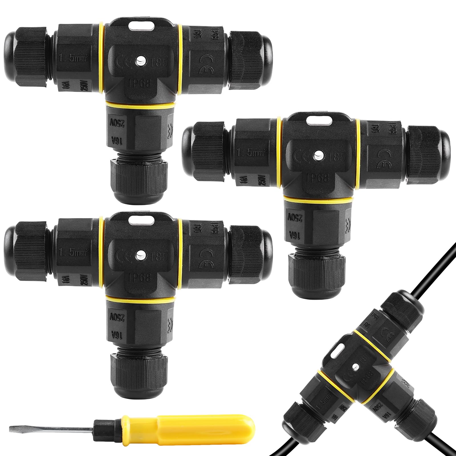 4 Pezzi Scatola Di Giunzione Impermeabile IP68 Connettore - Foto 3