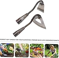 Vista 8 de Yardwe Herramientas de deshierbe Jardinería 2 unids azada de jardín Mango largo Azadas de jardinería al aire libre Azadas de acero fuerte