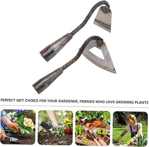 Miniatura 8 de Yardwe Herramientas de deshierbe Jardinería 2 unids azada de jardín Mango largo Azadas de jardinería al aire libre Azadas de acero fuerte de
