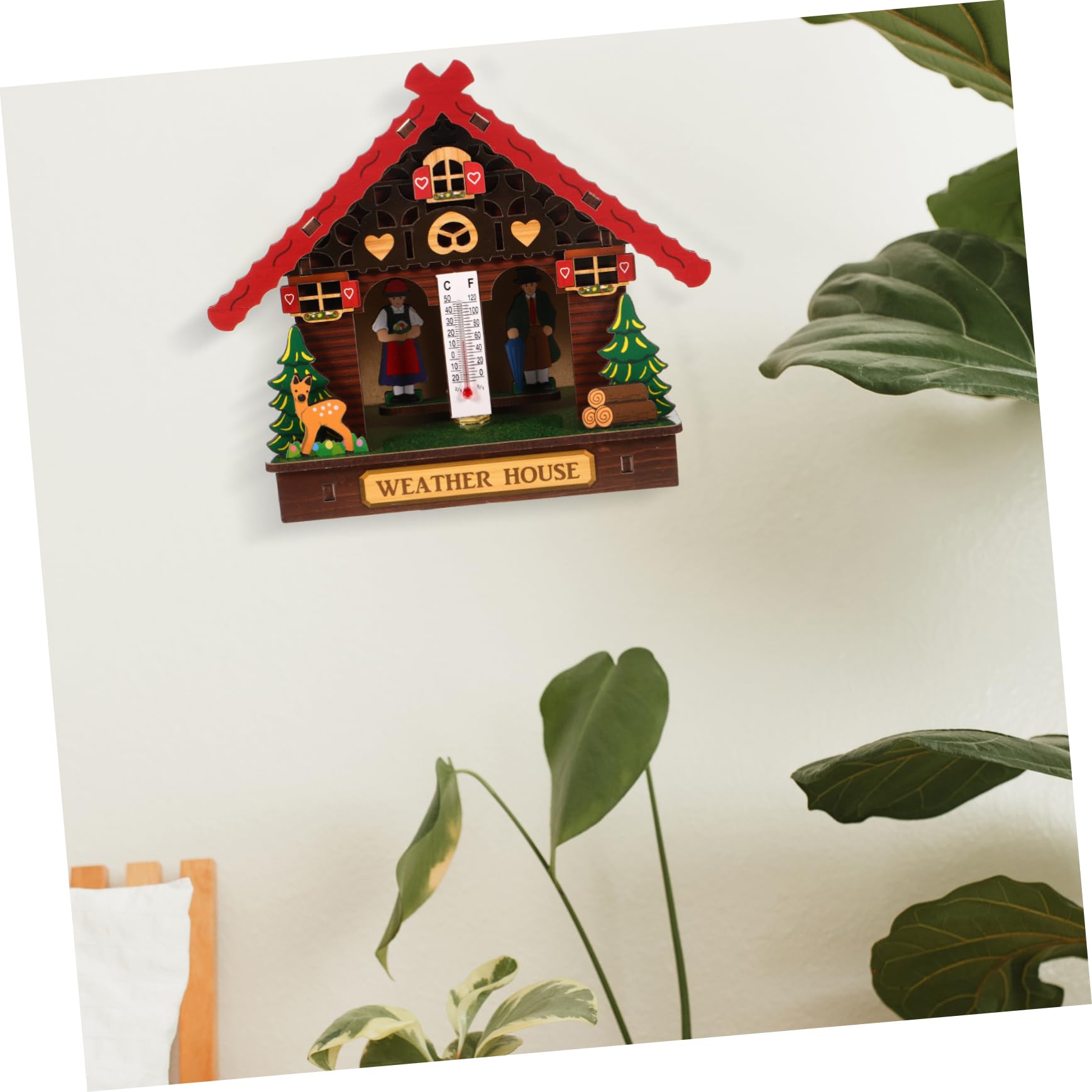 Abaodam Higrómetro Analógico y Termómetro de Pared de Madera Elegante para Uso Interior y Exterior con Medición Precisa y Decoración Hogar
