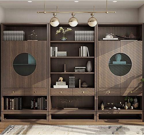 Miniatura 2 de UNNS Estantería creativa retro con combinación de gabinete, armario de oficina, estante de estudio, sala de estar, gabinete de almacenamiento de