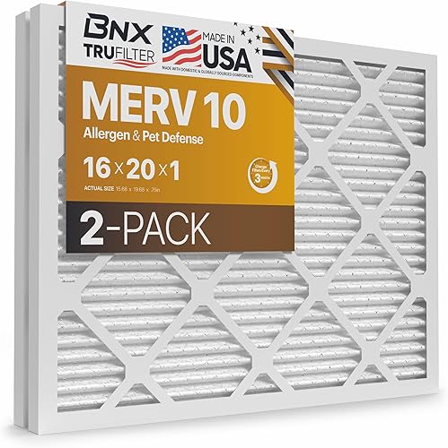 Miniatura 11 de BNX TruFilter - Filtro de aire 14 x 25 x 1 MERV 8, electrostático plisado para defensa contra polvo y mascotas, para aire acondicionado, HVAC
