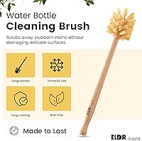 Vista 2 de Bottle Brush, 14in Extra Long German Beechwood Handle, Strong Hemp Bristles, Zero Waste, Cleans and Scrubs Hard to Reach Wide Mouth Jars, Glasses