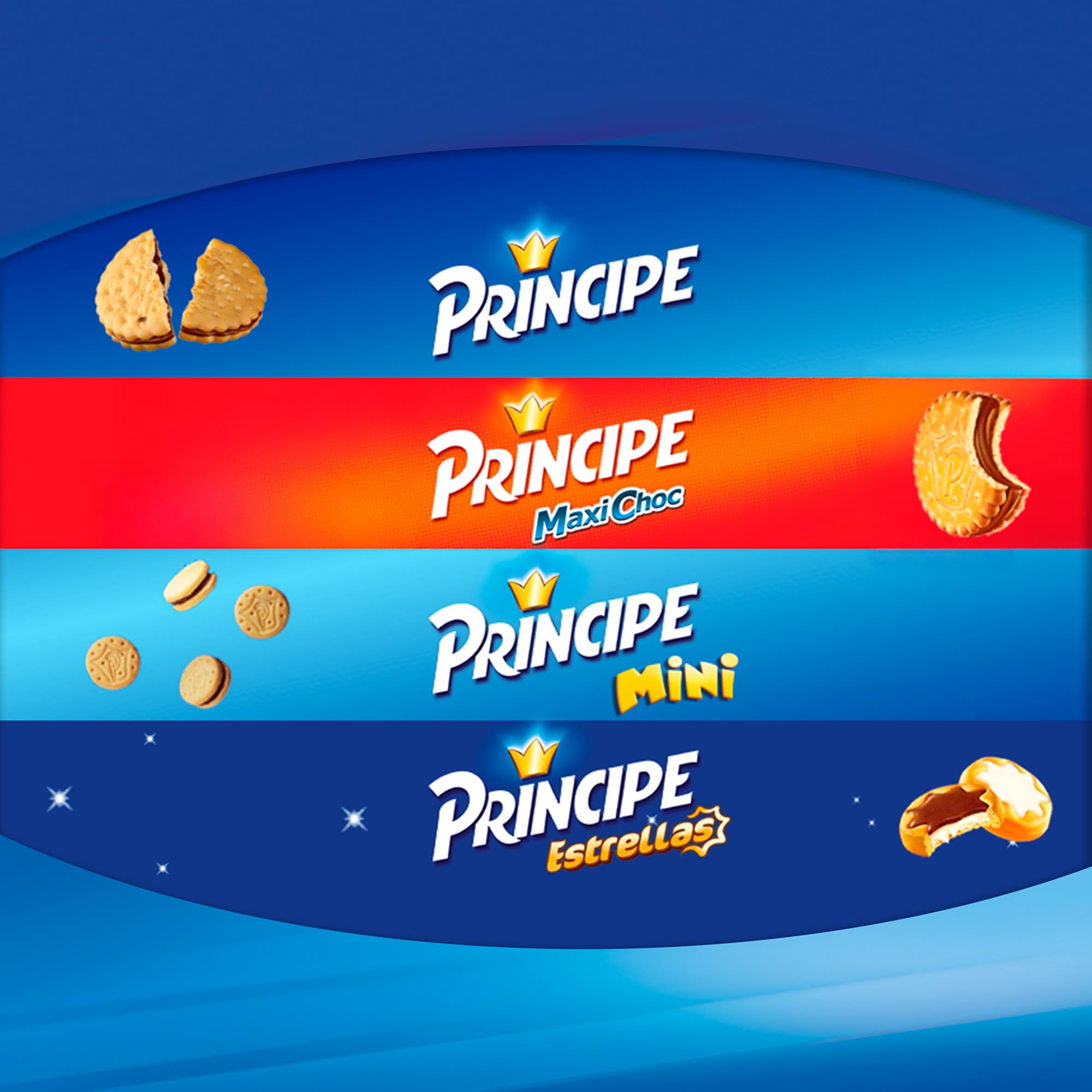 Príncipe Original, Galletas Sándwich Rellenas de Crema de Chocolate con Leche, Pack 24 x 300g