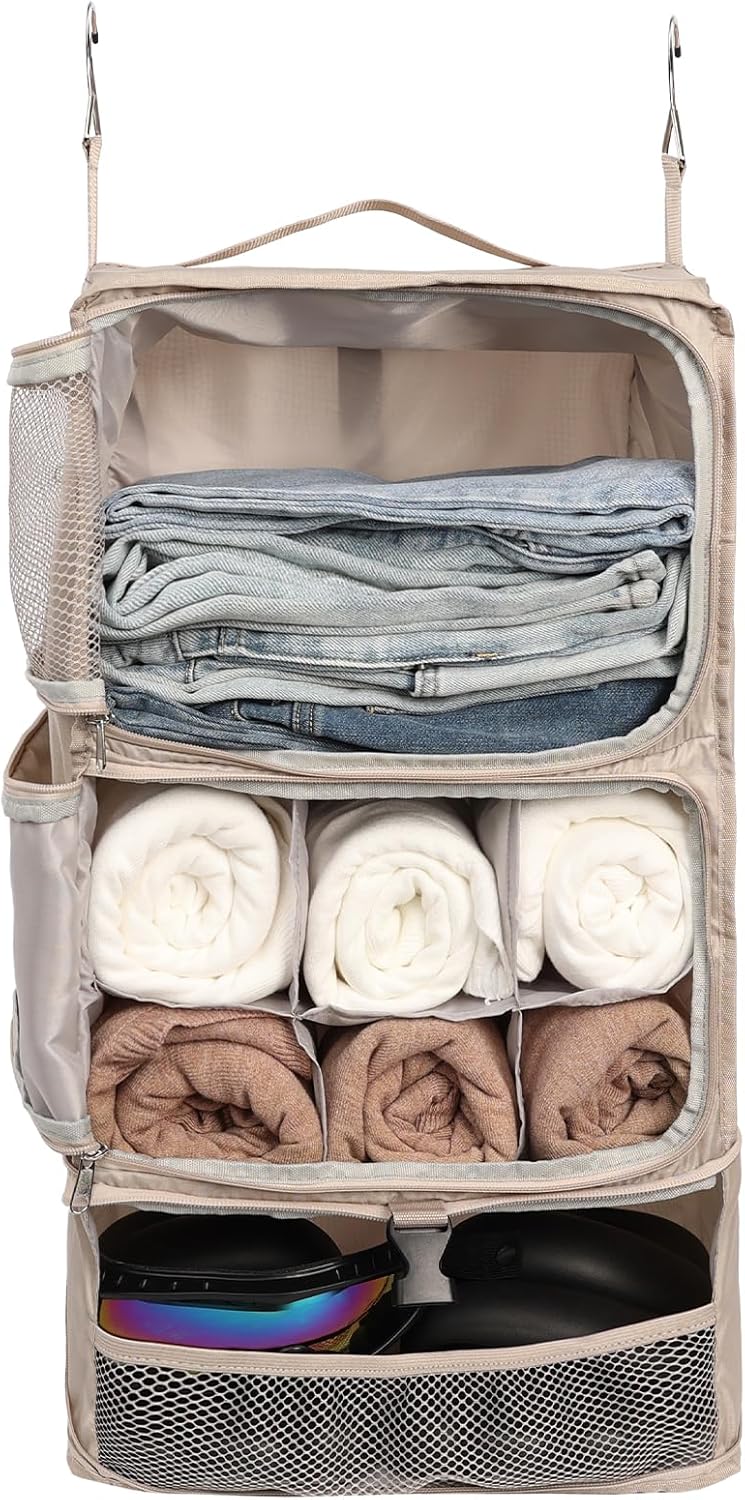 Surblue Hanging Shelves Travel Compression Packing Cube for Carryon