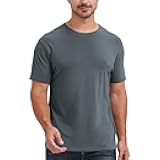 Men's Ultra-Soft Viscose Bamboo Cotton T-Shirt, Crew Neck Short Sleeve Casual Lounge Dressy Undershirt Tee
