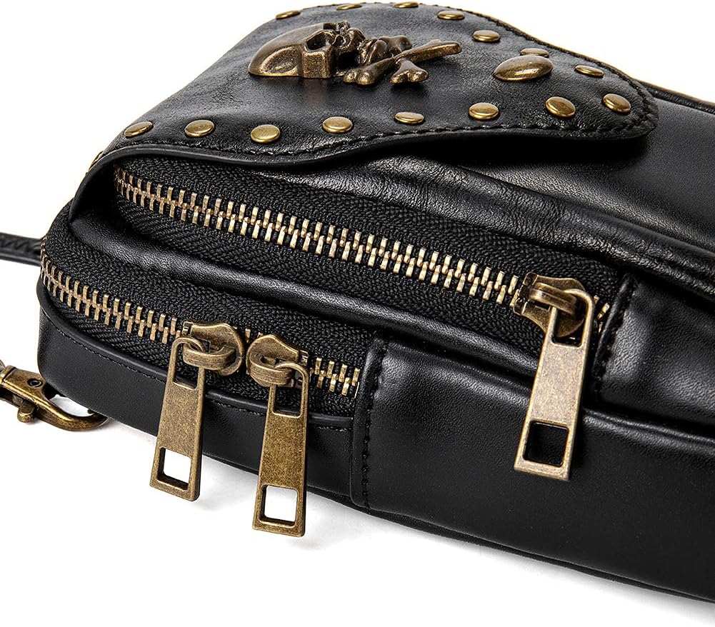 Small Crossbody Bag Shoulder Purse Leather Belt Pouch Travel Phone Holder Punk Medieval Vintage Festival Costume Accessory