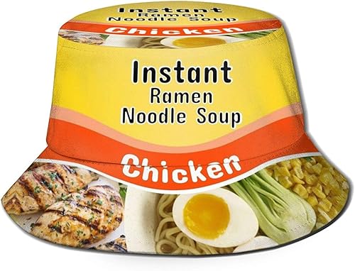 Instant Ramen Noodle - Gorro unisex para verano viajes playa sombrero para exteriores Fideos Ramen instantáneos talla única