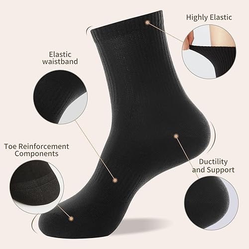 Miniatura 2 de J-BOX Calcetines de algodón para hombre, cómodos y transpirables, calcetines deportivos casuales, 5 pares