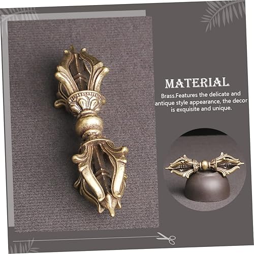 Miniatura 9 de VOSAREA Maja de demonio Decoraciones para Salas de Casa Budismo Campana Retro Vajra Maja Vajra Decoración del Hogar Tibetano Phurba Maja Amuleto