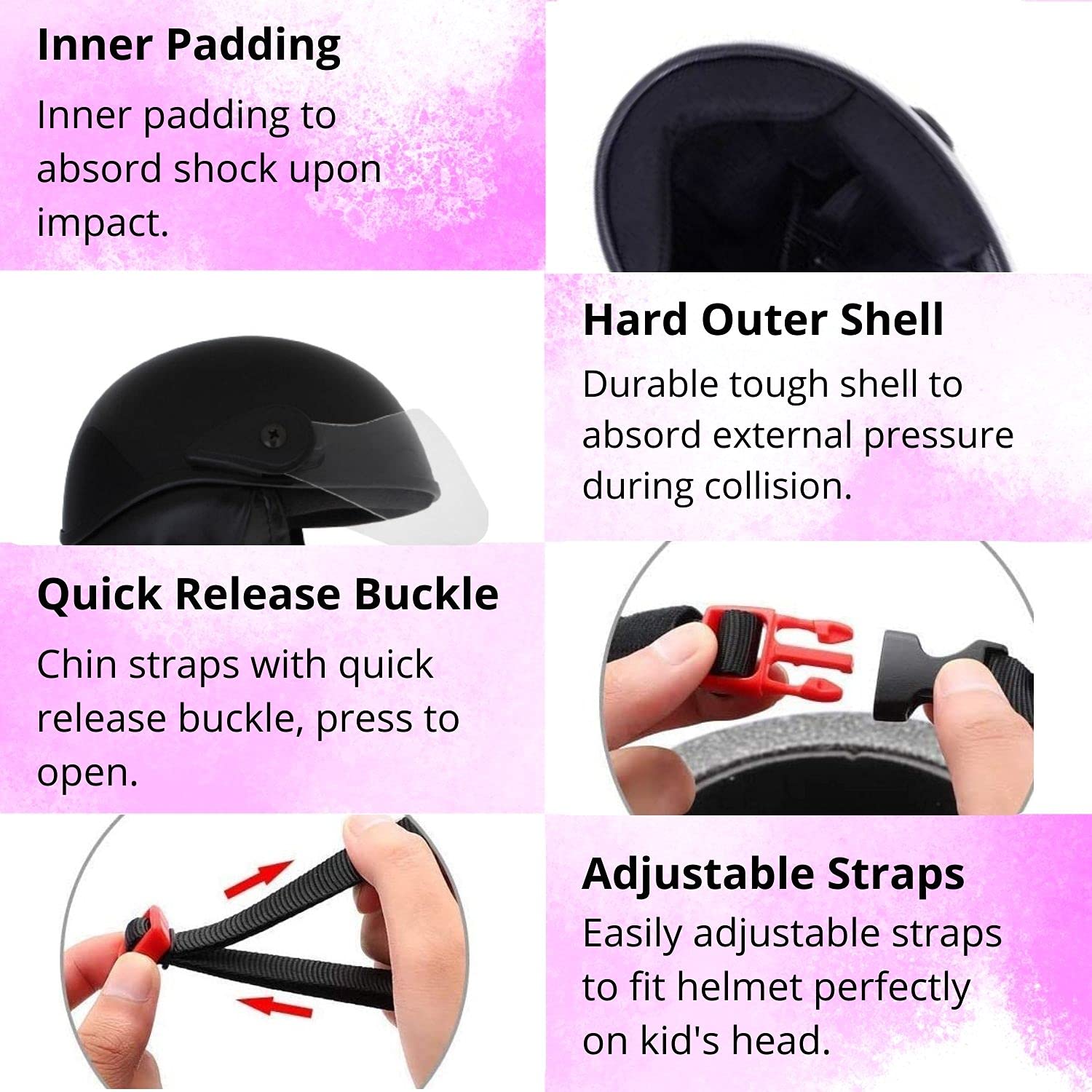 Western Era Half Helmet with Clear Visor for Men & Women ||Safety & Comfort|| Stylish Enhanced Design || (Medium, Black Glossy) 2