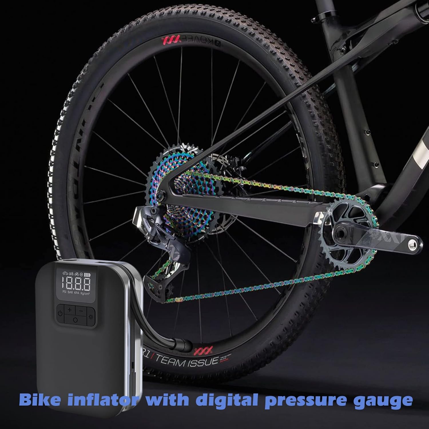 Learrus Tire Inflator Portable Air Compressor, Air Pump Fits Car, Truck & Motorcycle Tires, Rechargeable Cordless Bike Pump(with 5000mAh Battery) : Automotive