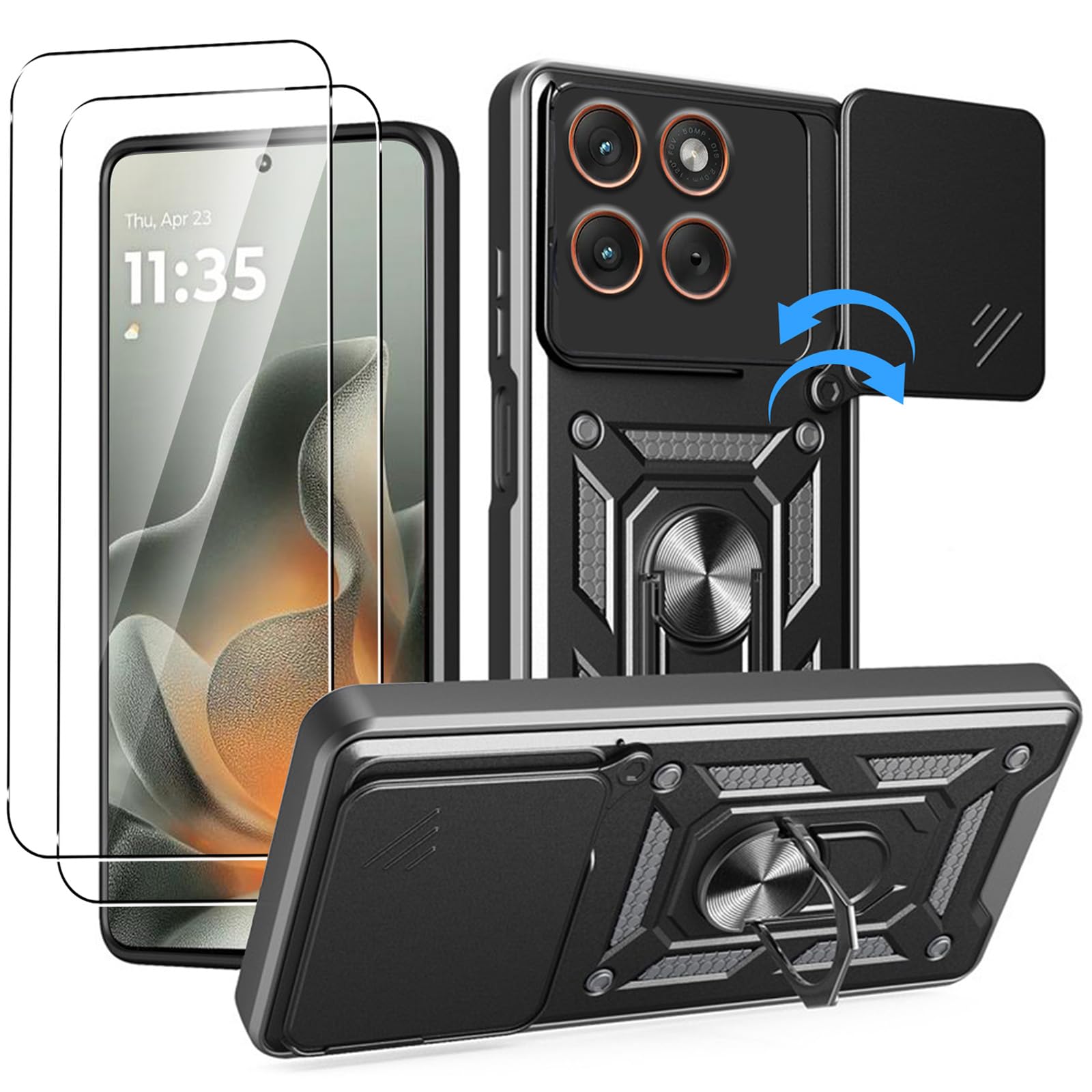 Coque Motorola Edge 70 avec bague rotative et cache caméra - 8