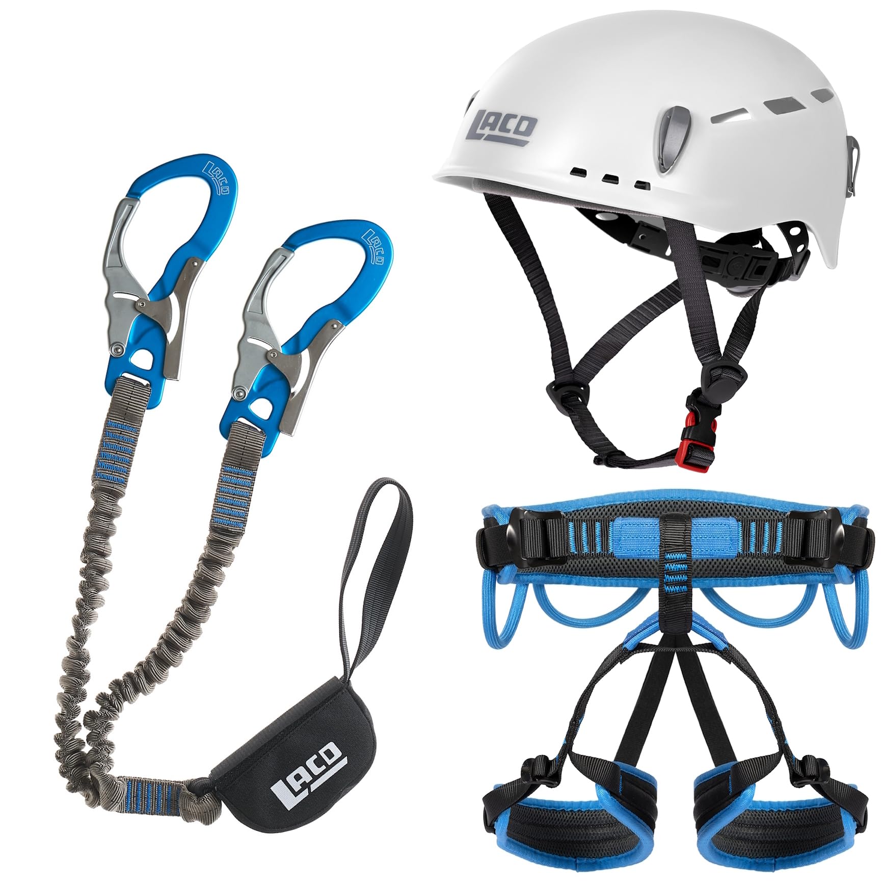 Generisch LACD Ultimate Ferrata + Gurt Start 2.0 + Helm Protector 2.0 White - Klettersteigset