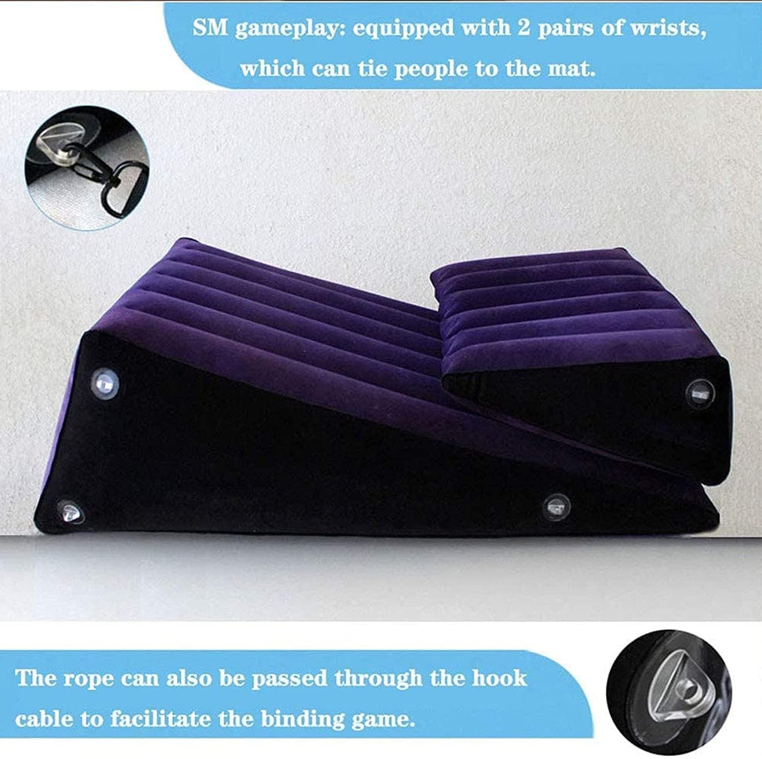 Divano multifunzionale BDSM, sedia con cuscino, mobili for il sesso con manette, cavigliere e pompa, cuscino lombare gonfiabile, giocattoli sessuali for coppie