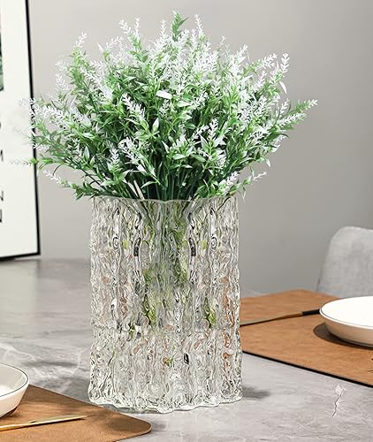 Miniatura 8 de RECUTMS - Flores artificiales para poner en exteriores, plantas sintéticas, resistentes a los rayos ultravioletas, flores de lavanda, arbustos de