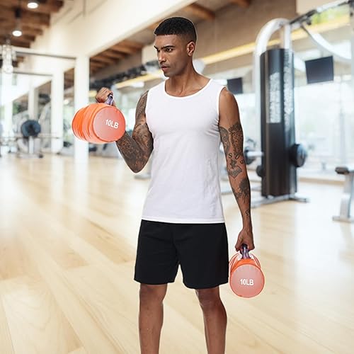 Miniatura 6 de Mancuernas de agua, mancuernas de entrenamiento llenas de agua, juego de pesas de viaje, pesas ajustables de 4 a 30 libraspar, gimnasio portátil