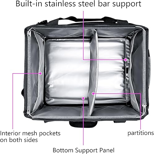 Miniatura 3 de Arineng Caja de parrilla con soporte para pañuelos y tapa, organizador de condimentos, caja plegable de refrigeración térmica, kit de almacenamiento