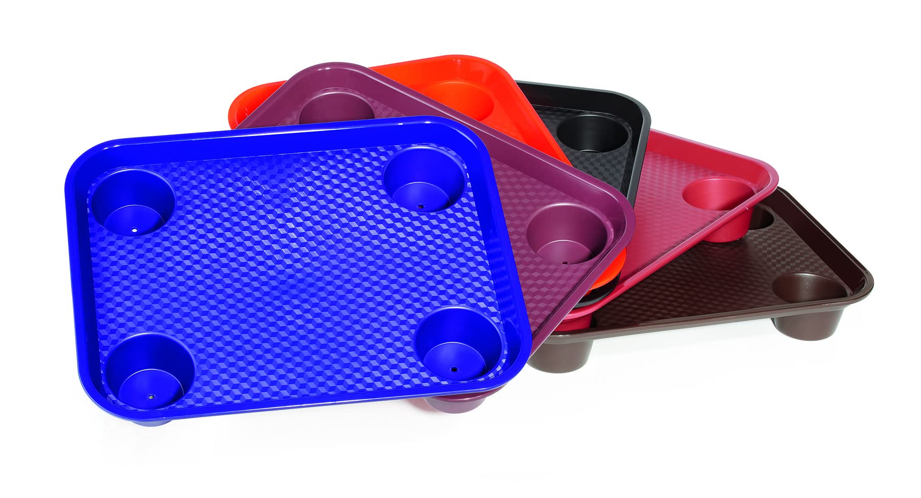 GET FT-20-CB - Bandeja apilable sin BPA, 17 x 14 pulgadas, azul cobalto (juego de 12)