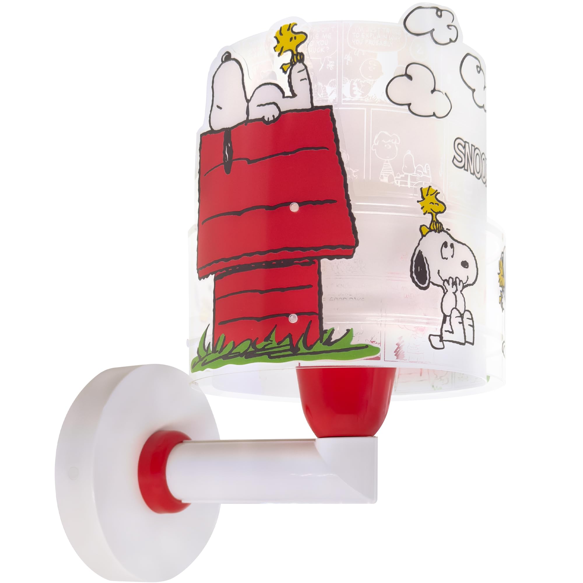 Dalber Lámpara Aplique Pared Infantil Snoopy 76309 E27 | Lámpara aplique de pared con instalación directa a la corriente o mediante cable con interruptor incluido.