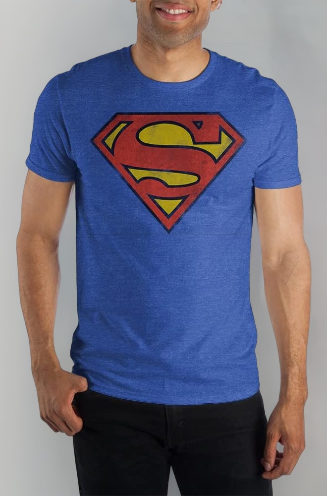 DC Comic Superman Classic Logo Men's Royal Blue T-Shirt