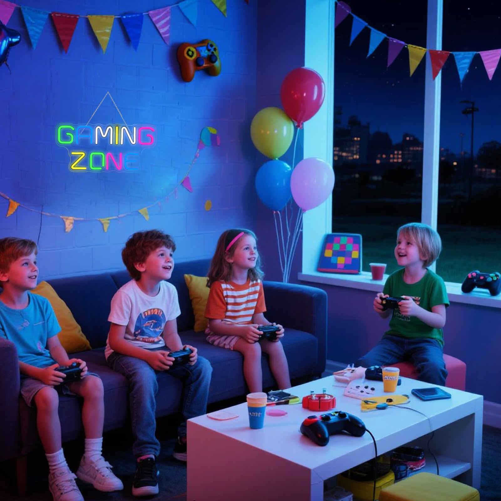 ineonlife Gaming Zone Neon Light Sign, Game Zone Neon Sign Dimmable for Wall Decor Kids Games Neons Light - Image 2