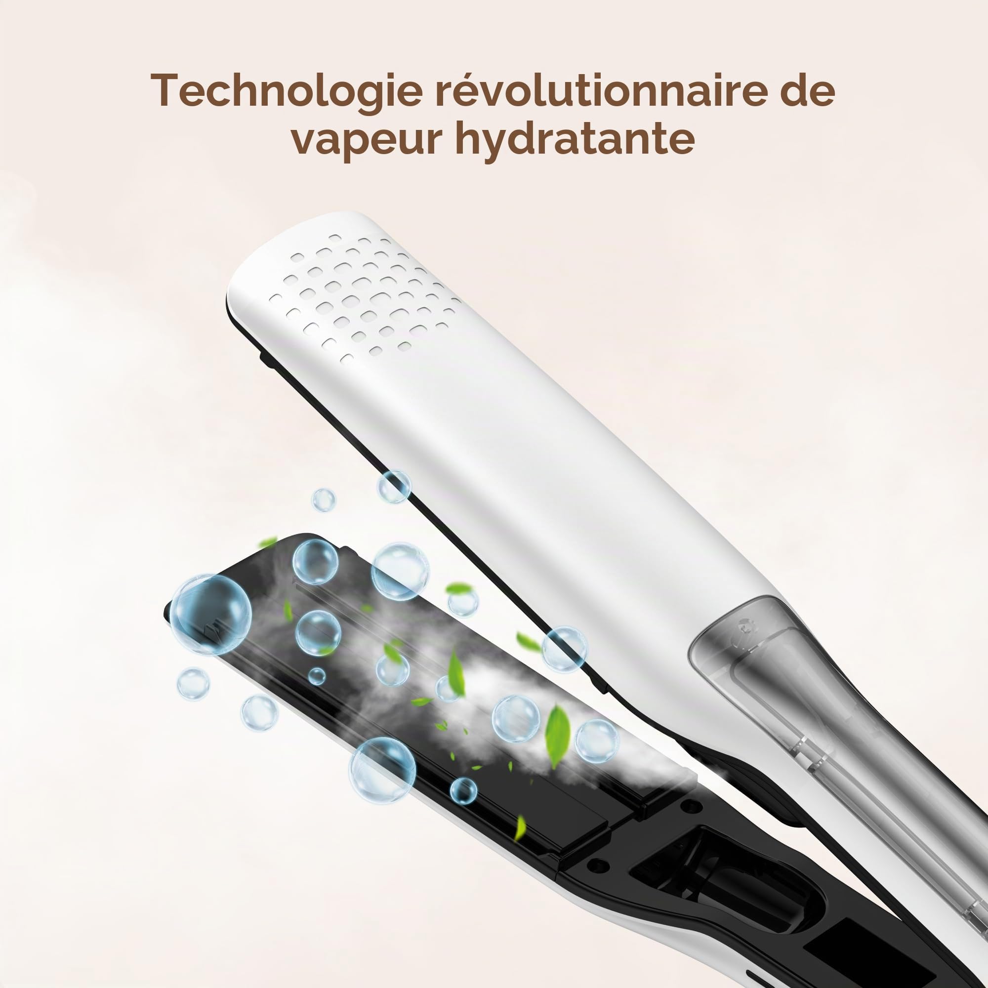 UKLISS Fer à lisser à vapeur, largeur 40 mm, avec écran LCD