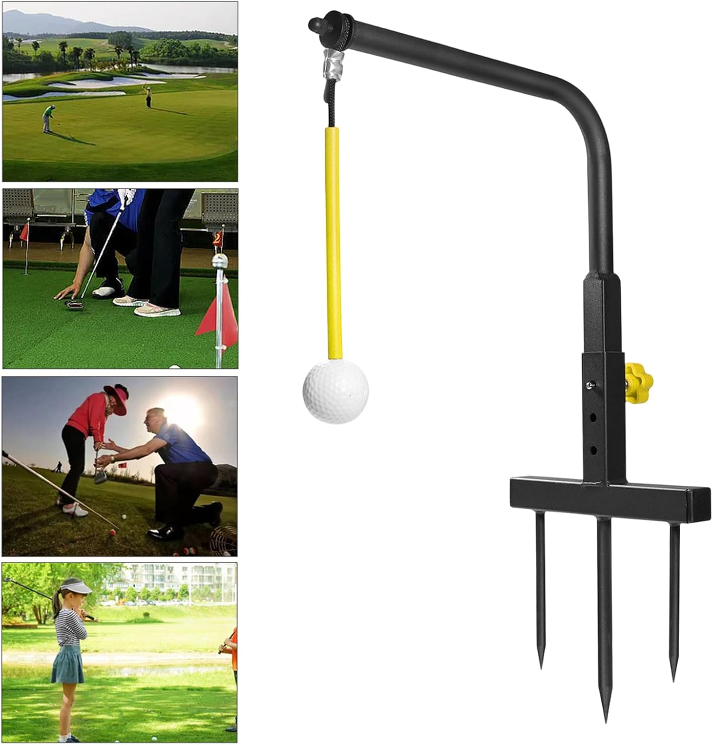 Golf Swing Training Aid - Adjustable Height Simulator Alignment Stand | Golf Trainer Practice - for Garden Outdoor Men Golfers Game Golfing