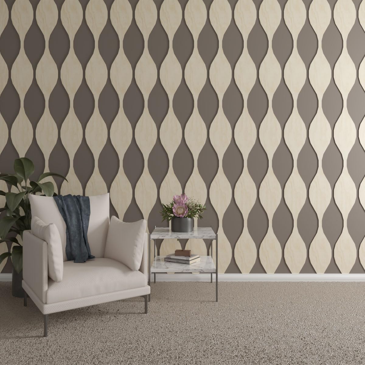 Ekena Millwork 94"H x 1/4"T Ozark Adjustable Wood Decorative Slat Wall Panel Kit, Birch (contains 8 Slats + 1 Straight Edge Starter Slat)