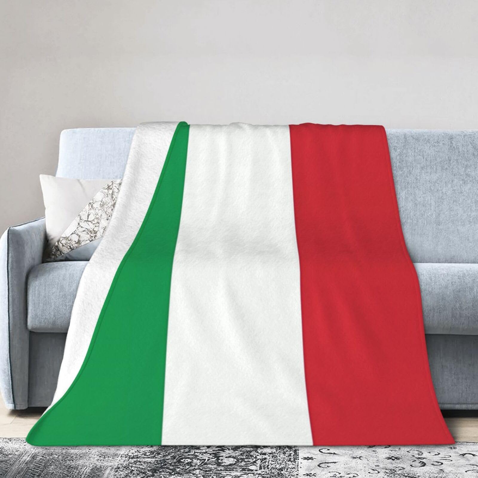 Italy Flag 50"x40" Fleece Blanket, Full Size, Super Soft, Suitable for Bed, Sofa, Camping, All Seasons