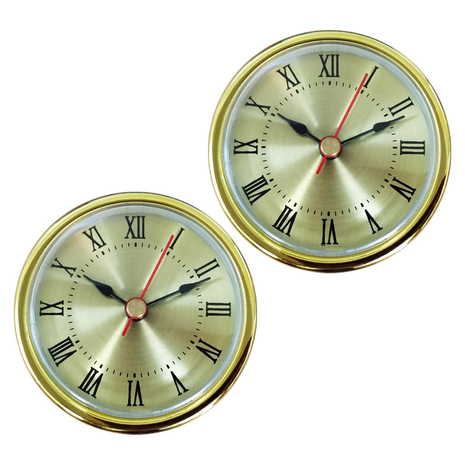 ljhnba 2Pcs 65MM Quartzs Clock Insert Replacement with Clear Lens and Roman/Arabic Numerals Perfect for Home Decors Projects Clock Parts and Accessories