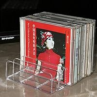 Vista 6 de Clear Acrylic DVD/CD Storage Box CD Holder - CD Tray Holds up to 14 CD Cases for Media Shelf Storage and Organization for
