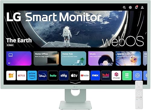LG Monitor inteligente 32SR50F-G Pantalla IPS FHD de 32 pulgadas (1920 x 1080), webOS 23, HDR 10, altavoces integrados x2, AirPlay 2, pantalla