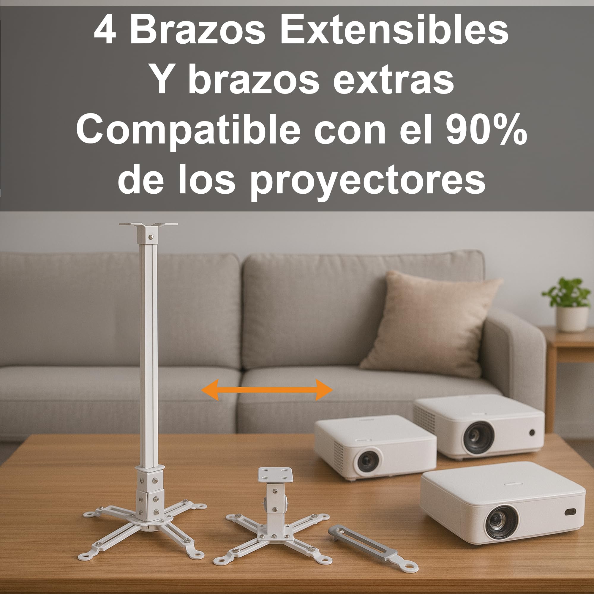 Unicview - Supporto a soffitto per proiettore, colore: bianco