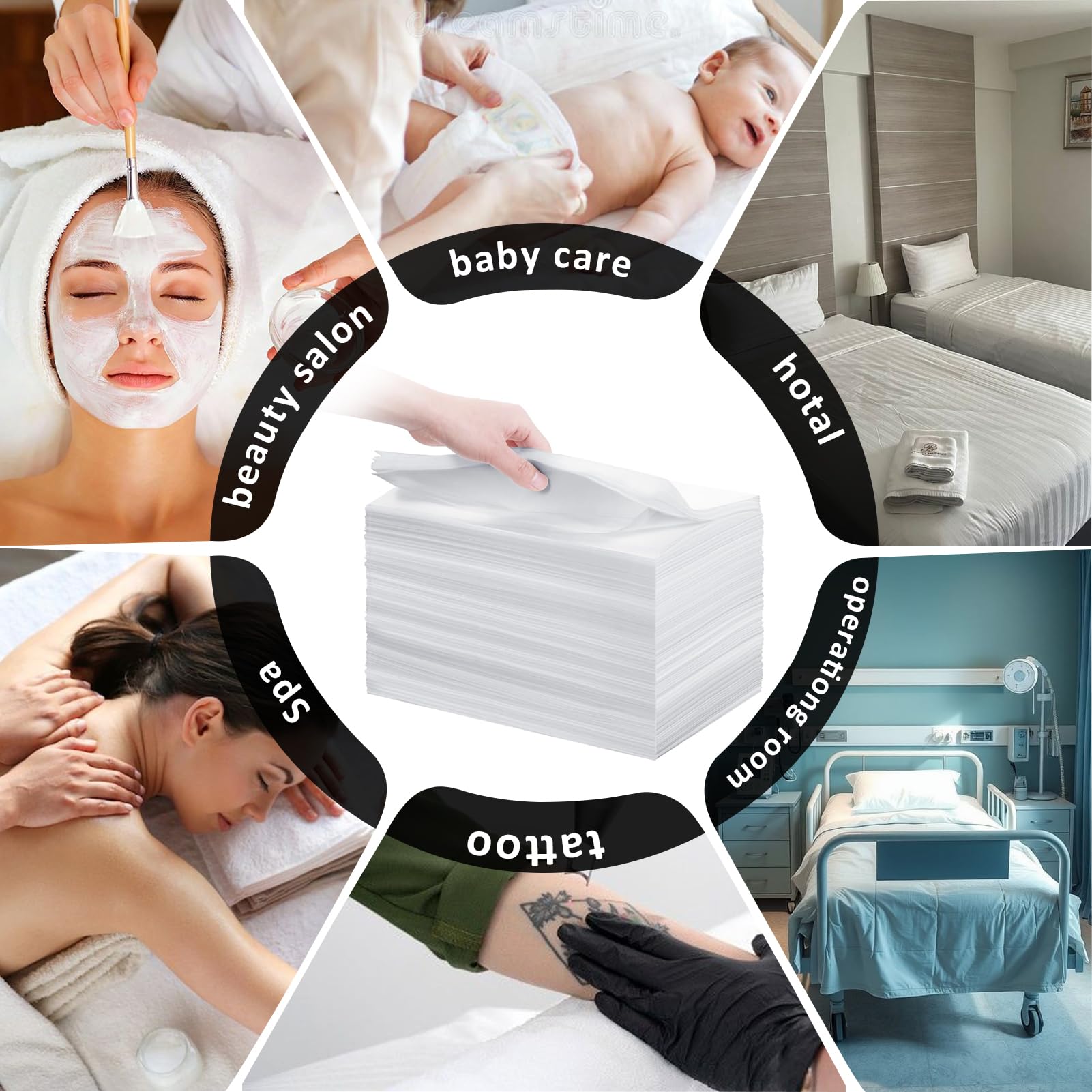 100 Stück Einweg Massageliegen Auflage, 80 x 180cm Einmal Bettwäsche, Massageliege Bezug Vliesstoff, Einweg Bettlaken für Spa, Salon, Hautfreundliche Einweg Massagetisch Bettlaken(weiß)