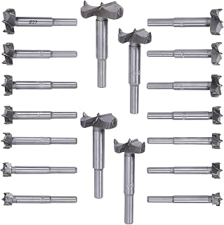 Forstner Drill Bits for Woodworker, Carbide Alloy Woodworking Hole Saw Kits Hole Cutter Tool for Wood Plastic Plywood 11/20~1-4/7 in 18pcs
