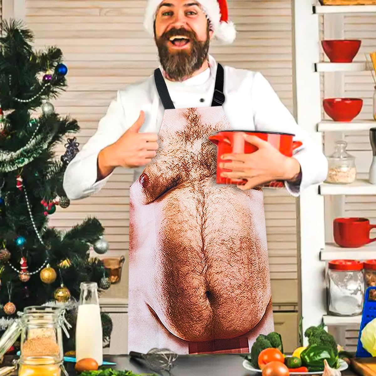 JUNQIU Funny Apron For Men, White Elephant Gifts For Adults, Gag Gifts