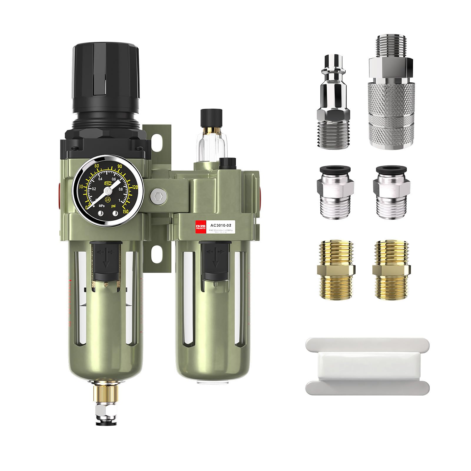 NPT 3/8" Air Compressor Water Separator Filter Pressure Regulator — Amazon image 9