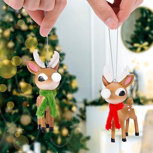 Miniatura 3 de Juego de 2 figuras de Papá Noel 2023, decoraciones navideñas de resina, adornos colgantes para árbol de Navidad, vacaciones, invierno, decoración
