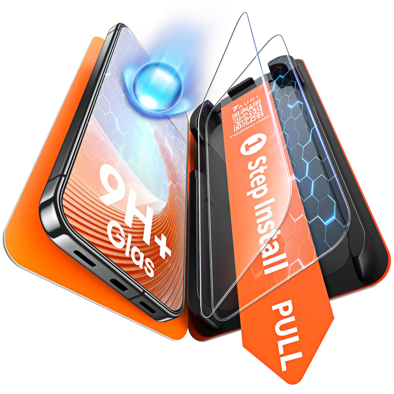 TAURI 2 Pack for Google Pixel 11 Pro XL Screen Protector, 1-Step Install