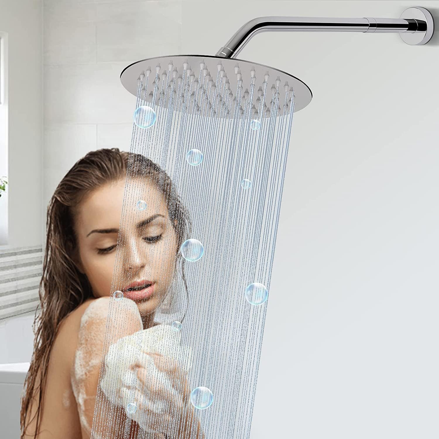 Prolunga Doccia In Acciaio Inox 10cm - Adattatore Alta Pressione Con Filettatura G1/2, Placcatura Cromo - Foto 7