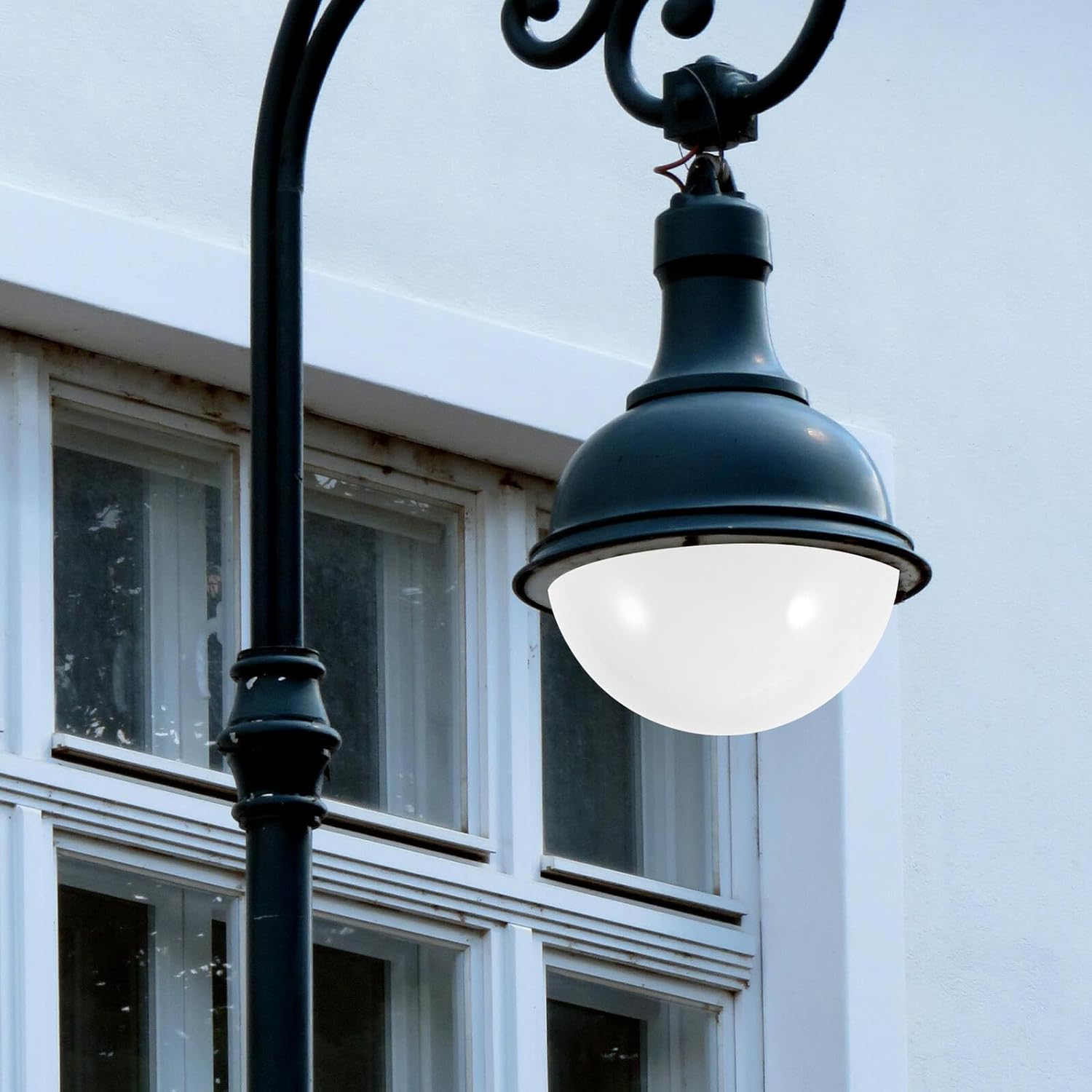 Outdoor Globe Wall Lamp Shade Replacement Acrylic Milky White Spherical Light Cover Post Light Accessory for Garden Porch Weather-Resistant Protection