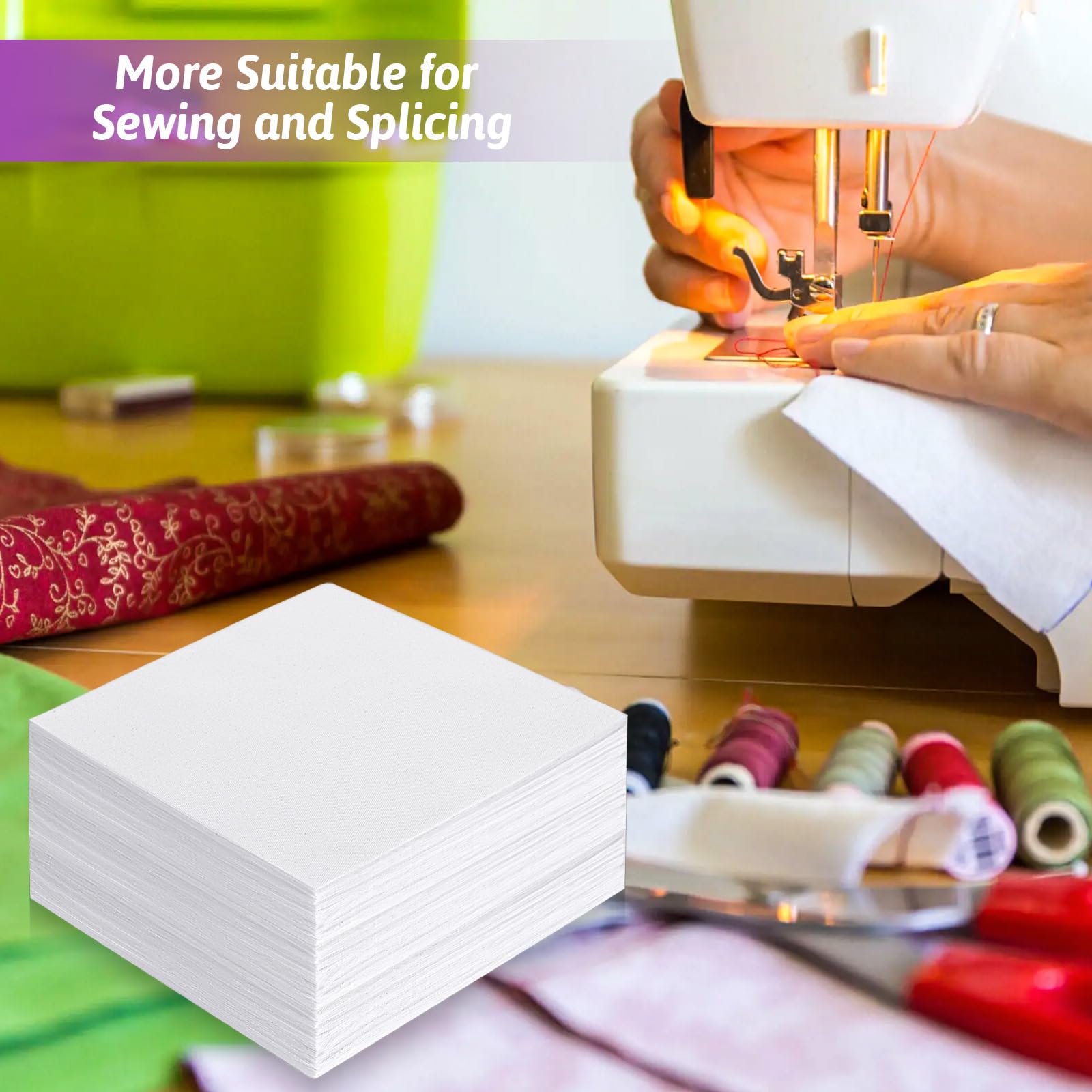 100 Pcs 5-inch Cotton Fabric Squares, Precut Quilting Squares Charm Packs Solids White, 5″ Precut Cotton Fabric Square for Beginners DIY Sewing Embroidery Patchwork Scrapbooking Craft — view 5